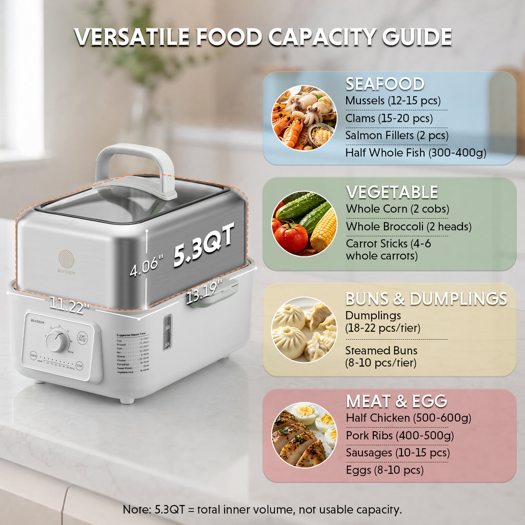 G52 Electric Food Steamer, 5.3QT