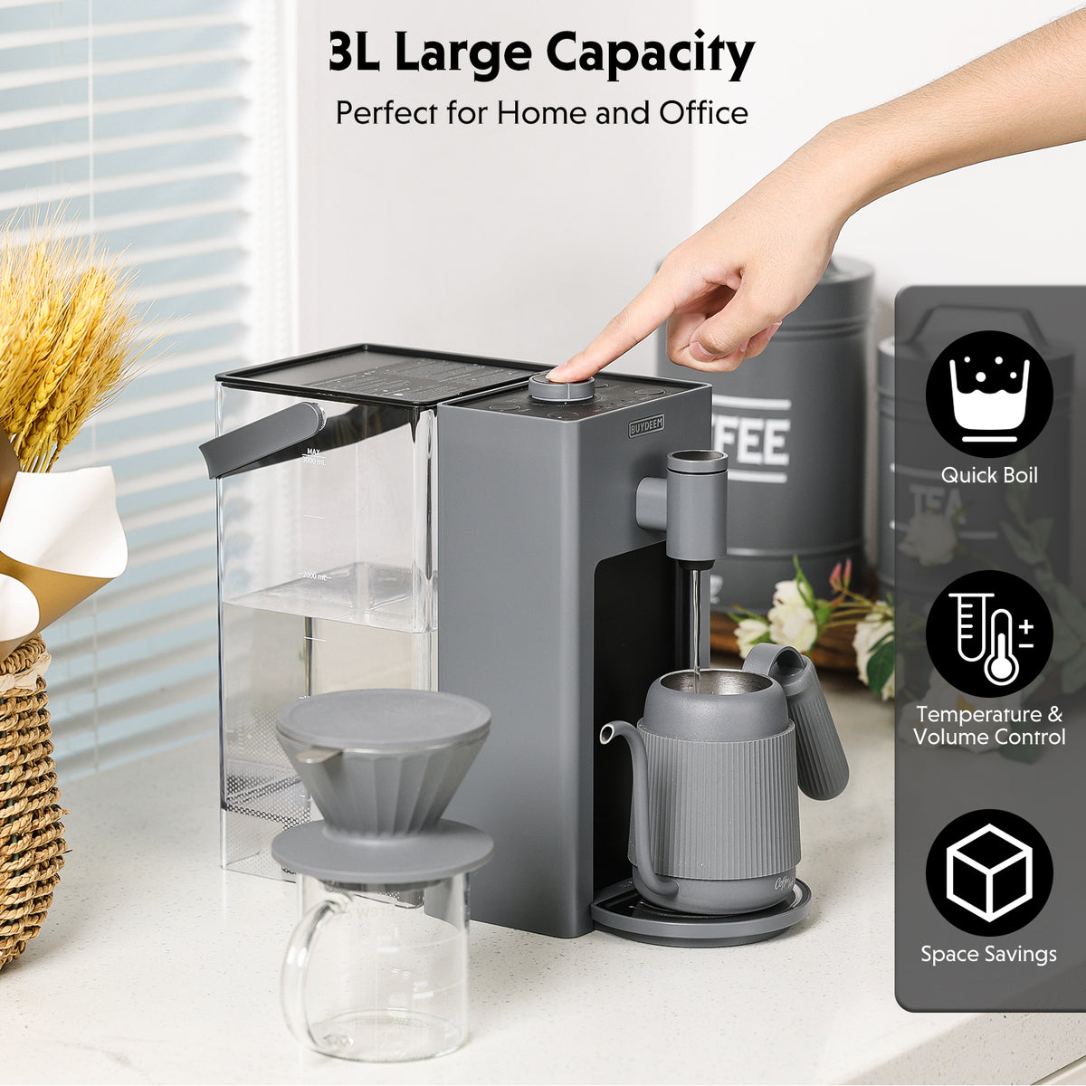 Instant Hot Water Dispenser 3QT, Ink Grey