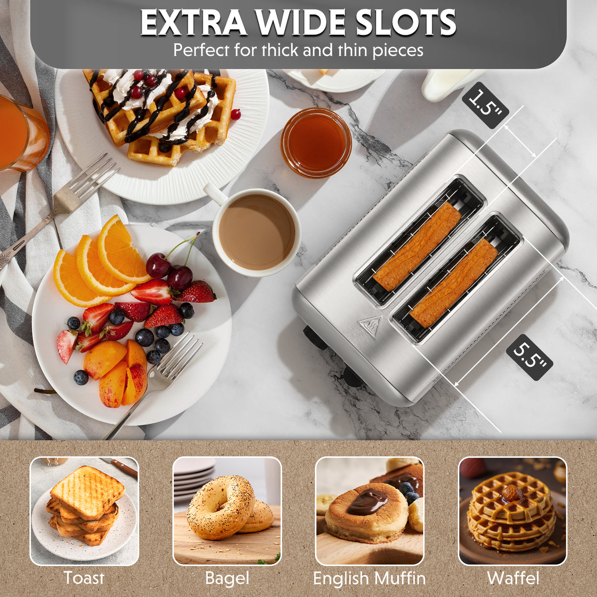 DT420 Retro 2-Slice Metal Toaster