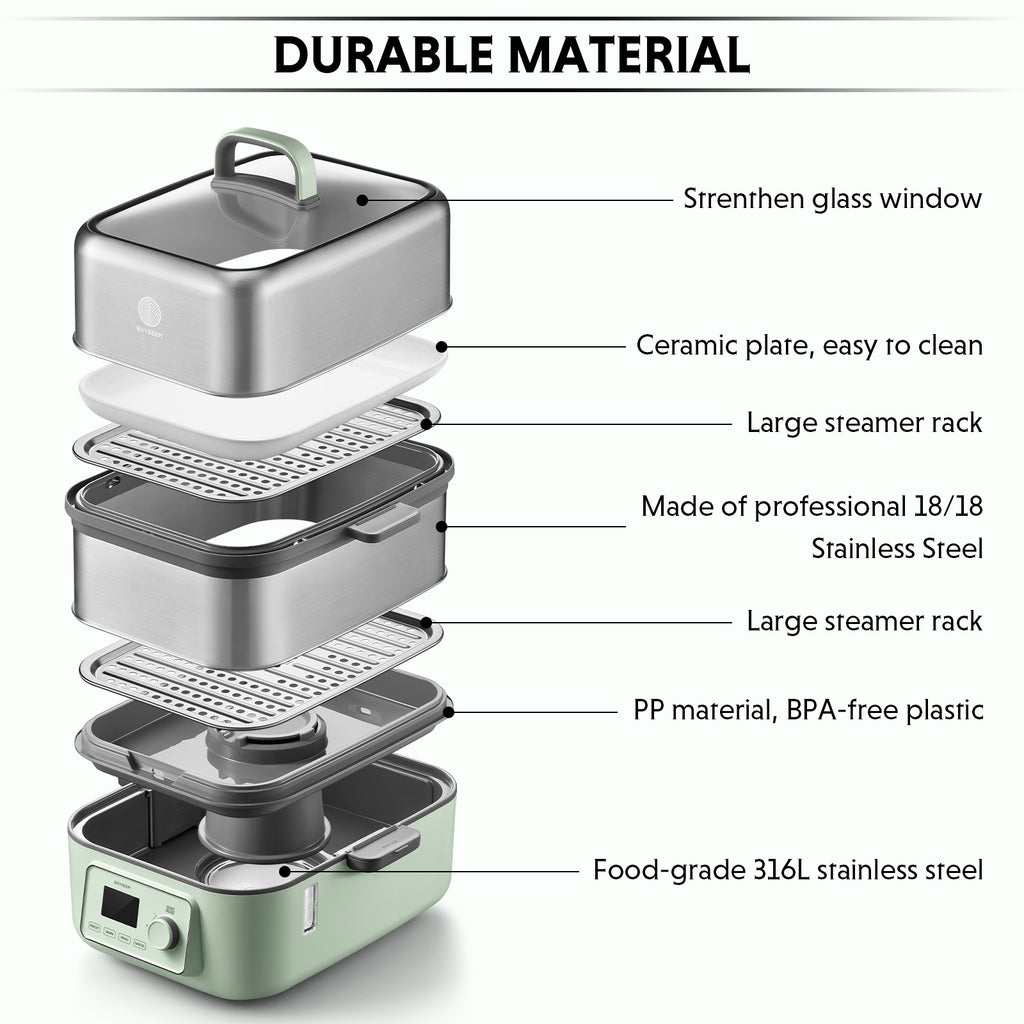 G67 Two-Tier Electric Food Steamer, 14.8QT