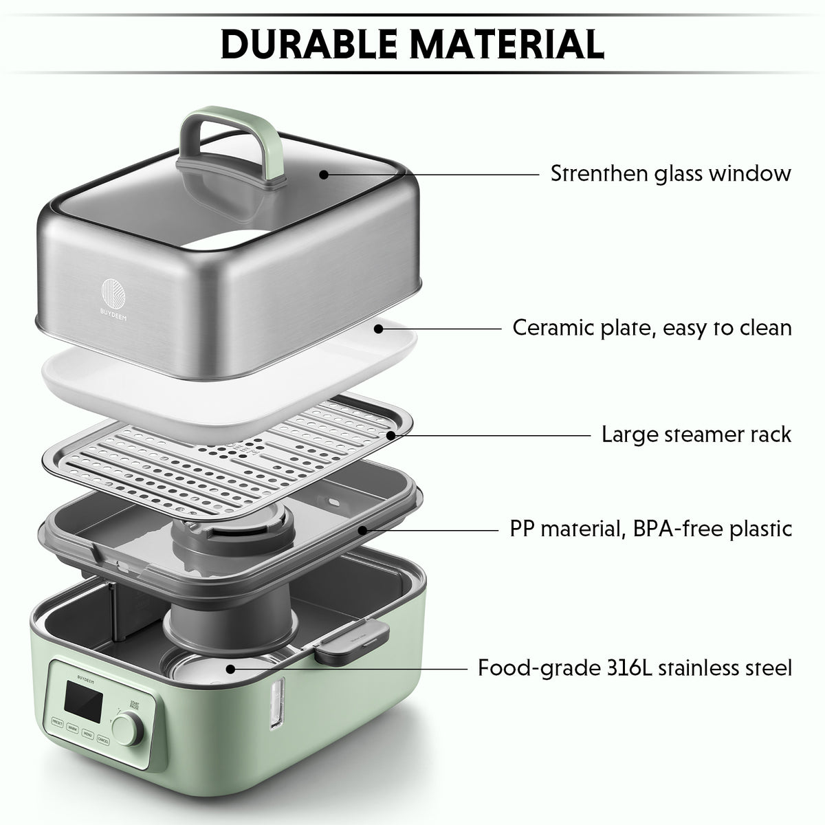 G67 Electric Food Steamer, 7.4QT