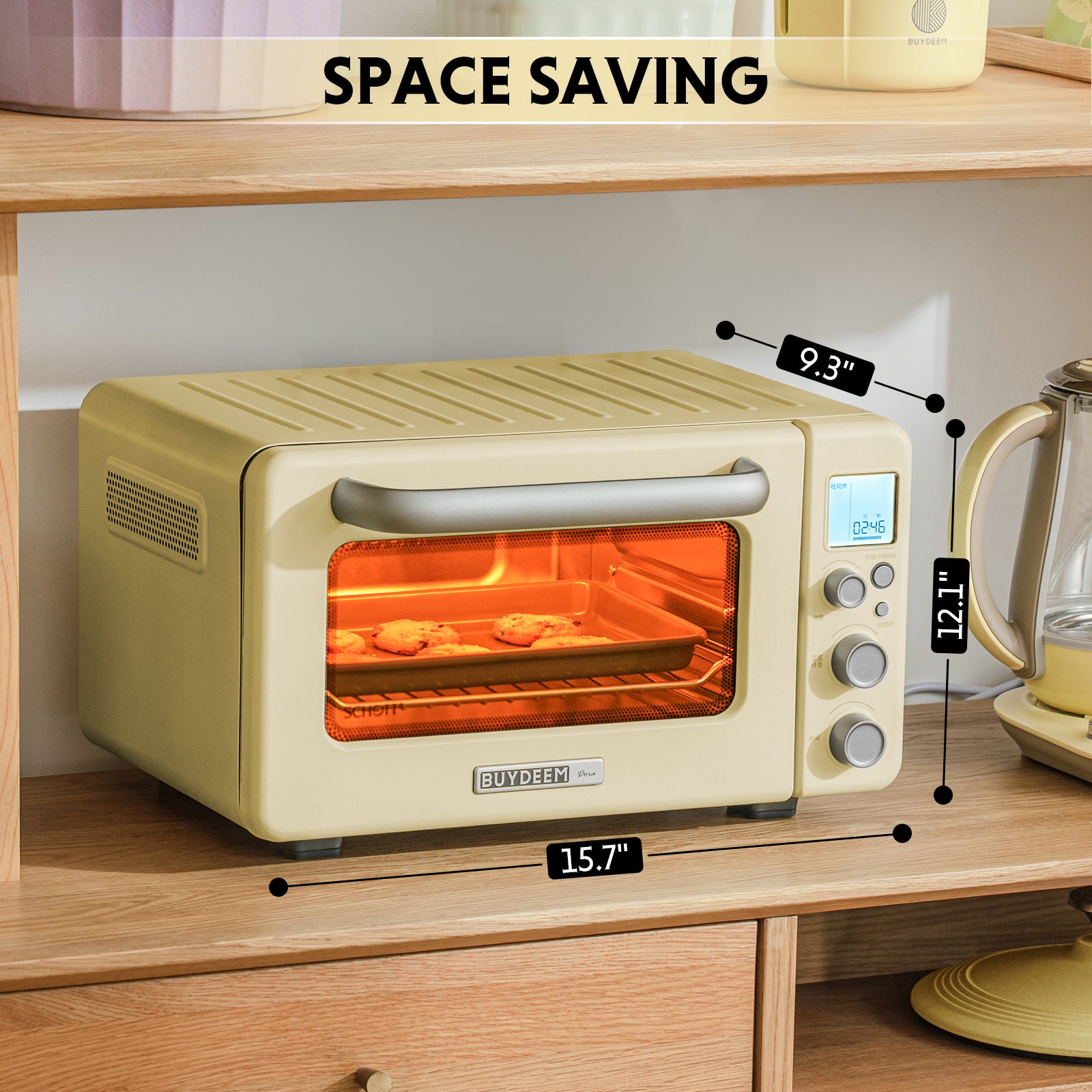 BUYDEEM Multi-functional Mini Toaster Oven Dora, 12QT