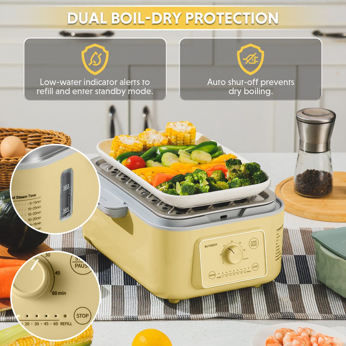 G52 Electric Food Steamer, 5.3QT