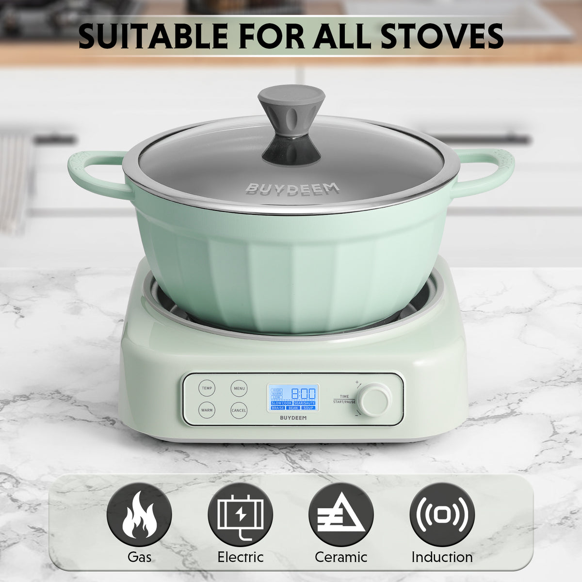 Cast Aluminum Nonstick Stockpot, 4.7QT