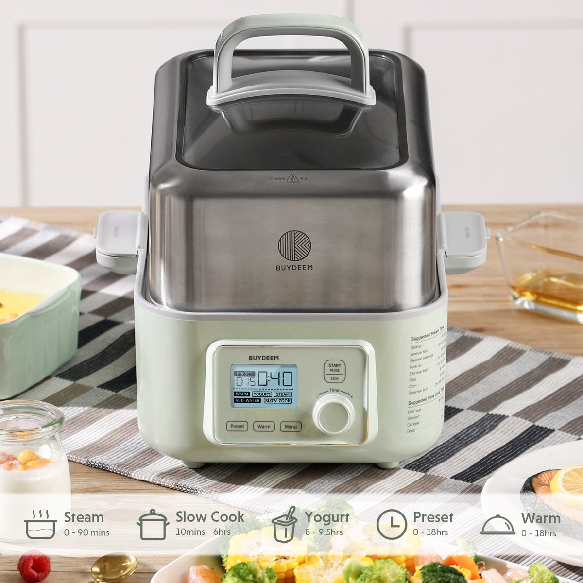 (OPEN BOX) G553 Electric Food Steamer, 5.3QT (Stew Pots Not Included)