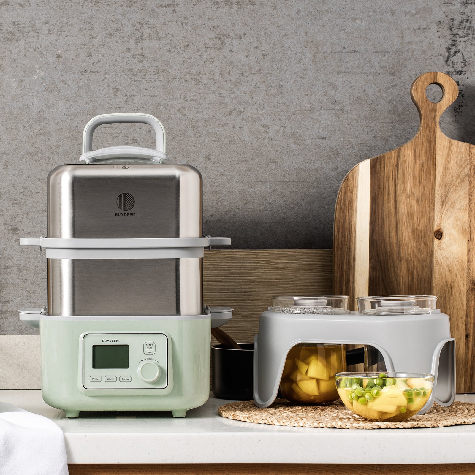 BUYDEEM G563 Two-Tier All-in-One Intelligent Food Steamer, 10.6QT