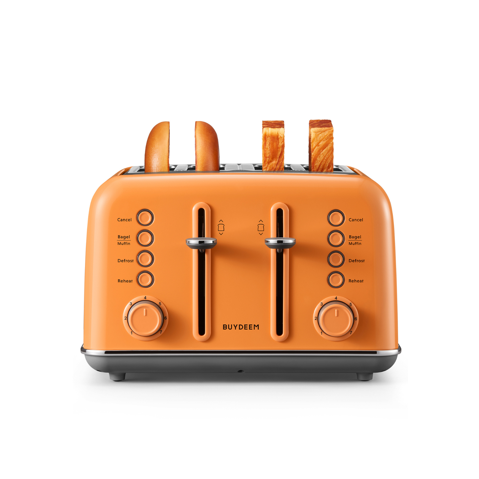 BUYDEEM DT640 4-Slice Retro Toaster with Extra Wide Slot