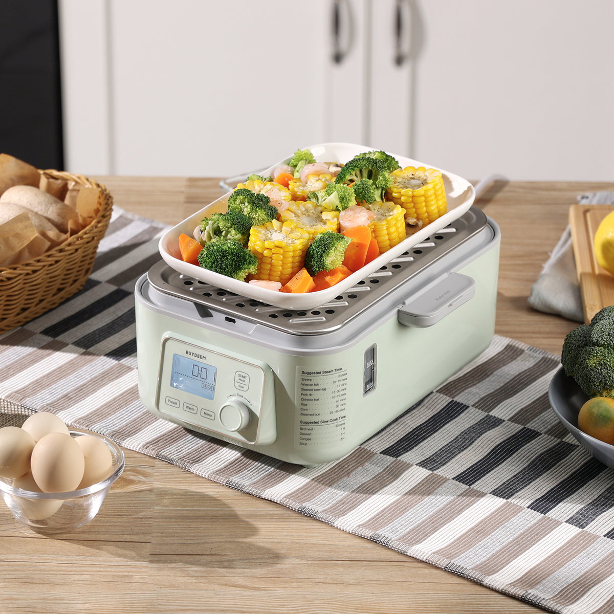 G563 Electric Food Steamer 5.3QT (Stew Pots Included)