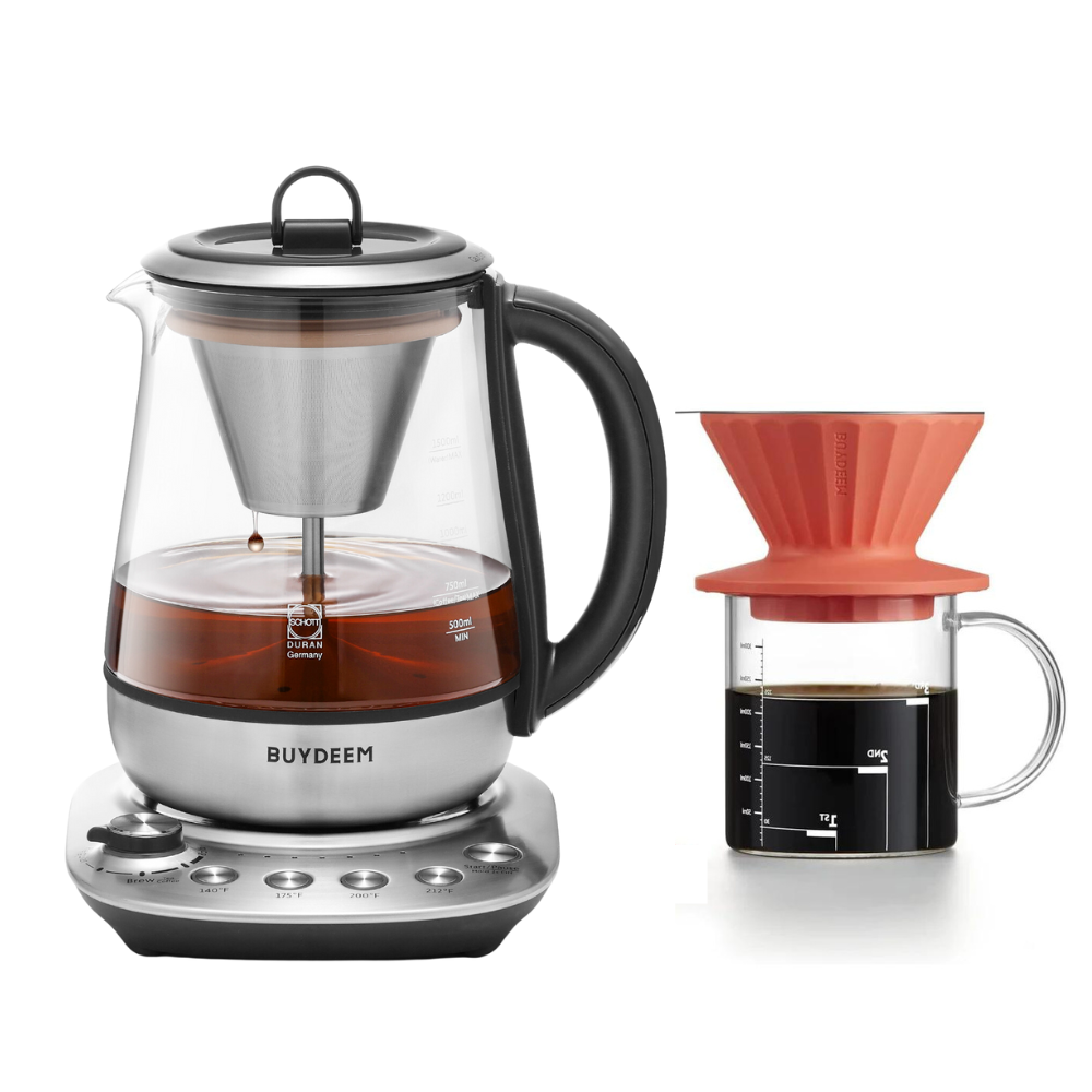 K176 Multi-function Electric Steam Brewer & Coffee Dripper Set - Bundle Offer