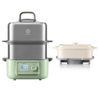G67 Two-Tier Electric Food Steamer with Waterless Ceramic Steam Pot - Bundle Offer