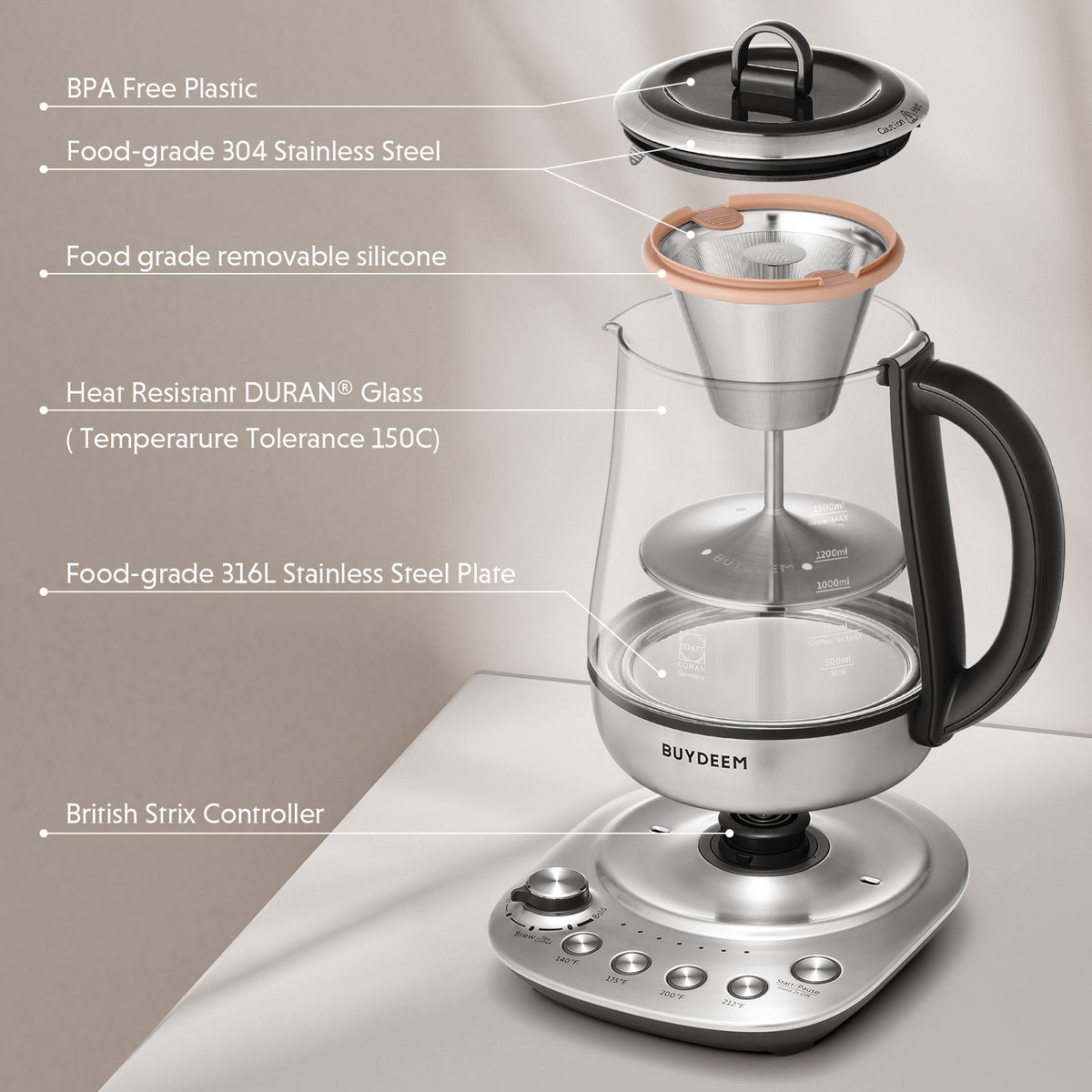 (OPEN BOX) K176 Multi-functional Tea Maker 1.5L