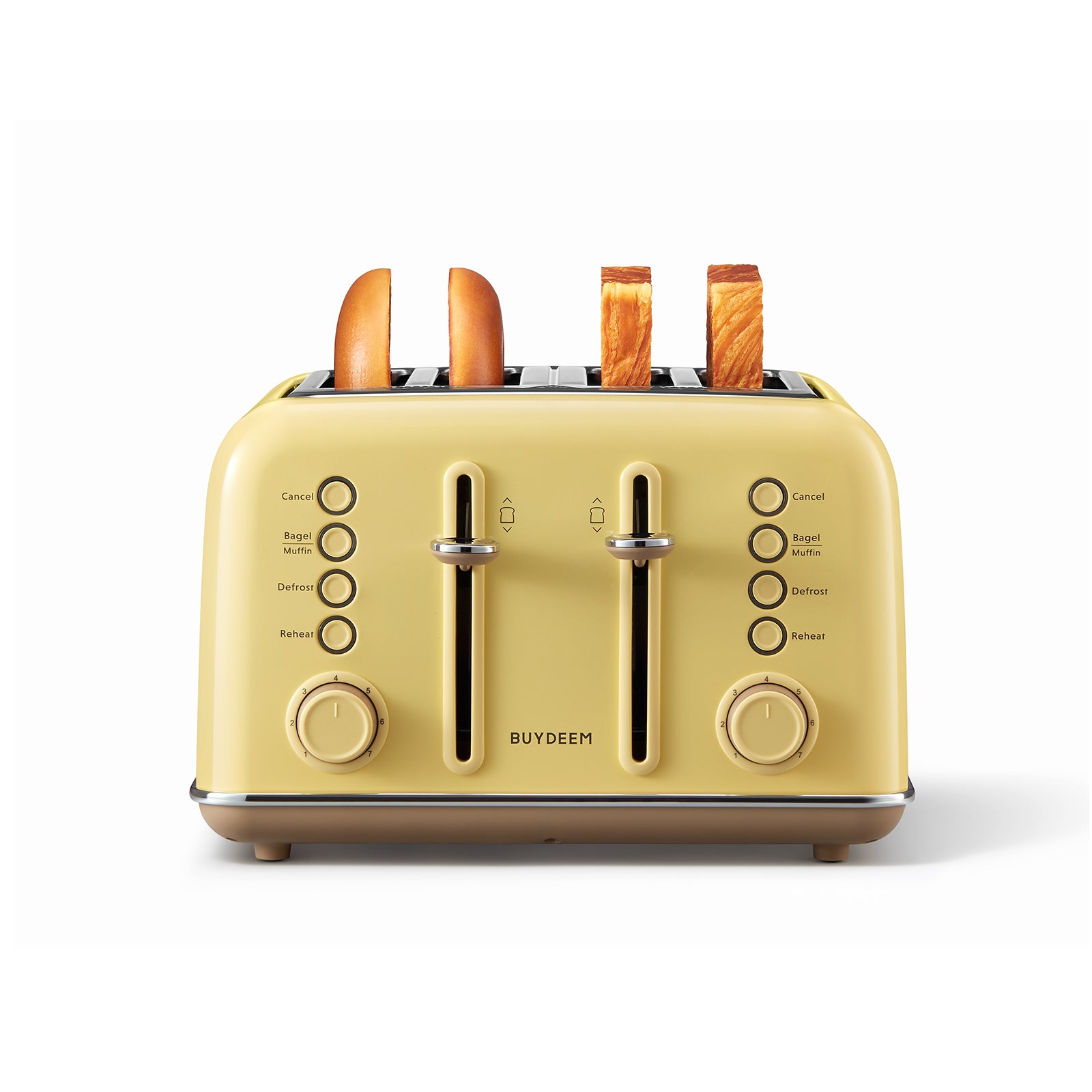 BUYDEEM 4-Slice Retro Toaster Extra Wide 1.4 Slot, Independent