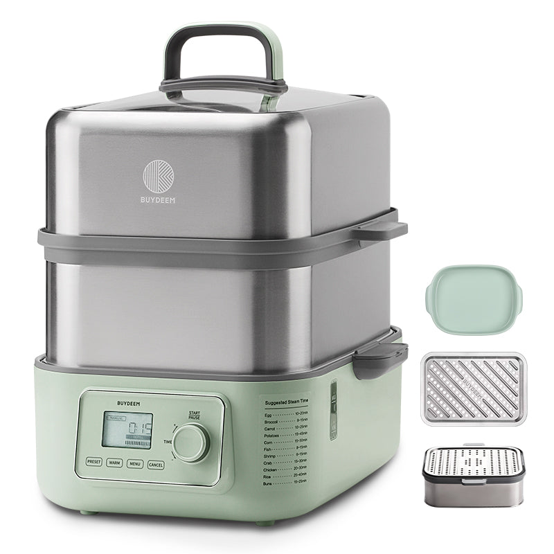 (OPEN BOX) G67 Two-Tier Electric Food Steamer, 14.8QT