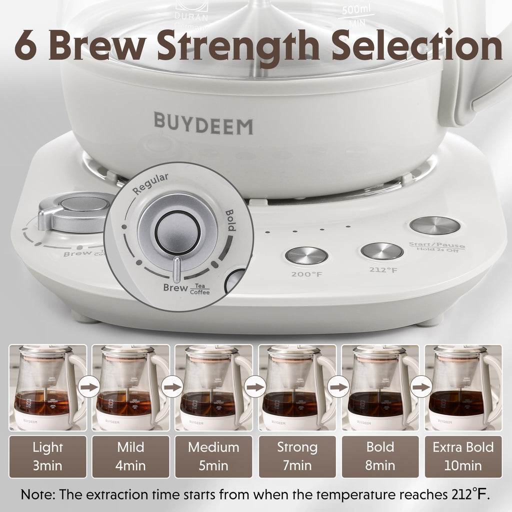 (OPEN BOX) K156 Multi-function Tea and Coffee Maker 1.5L, Oat White