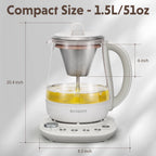 (OPEN BOX) K156 Multi-function Tea and Coffee Maker 1.5L, Oat White