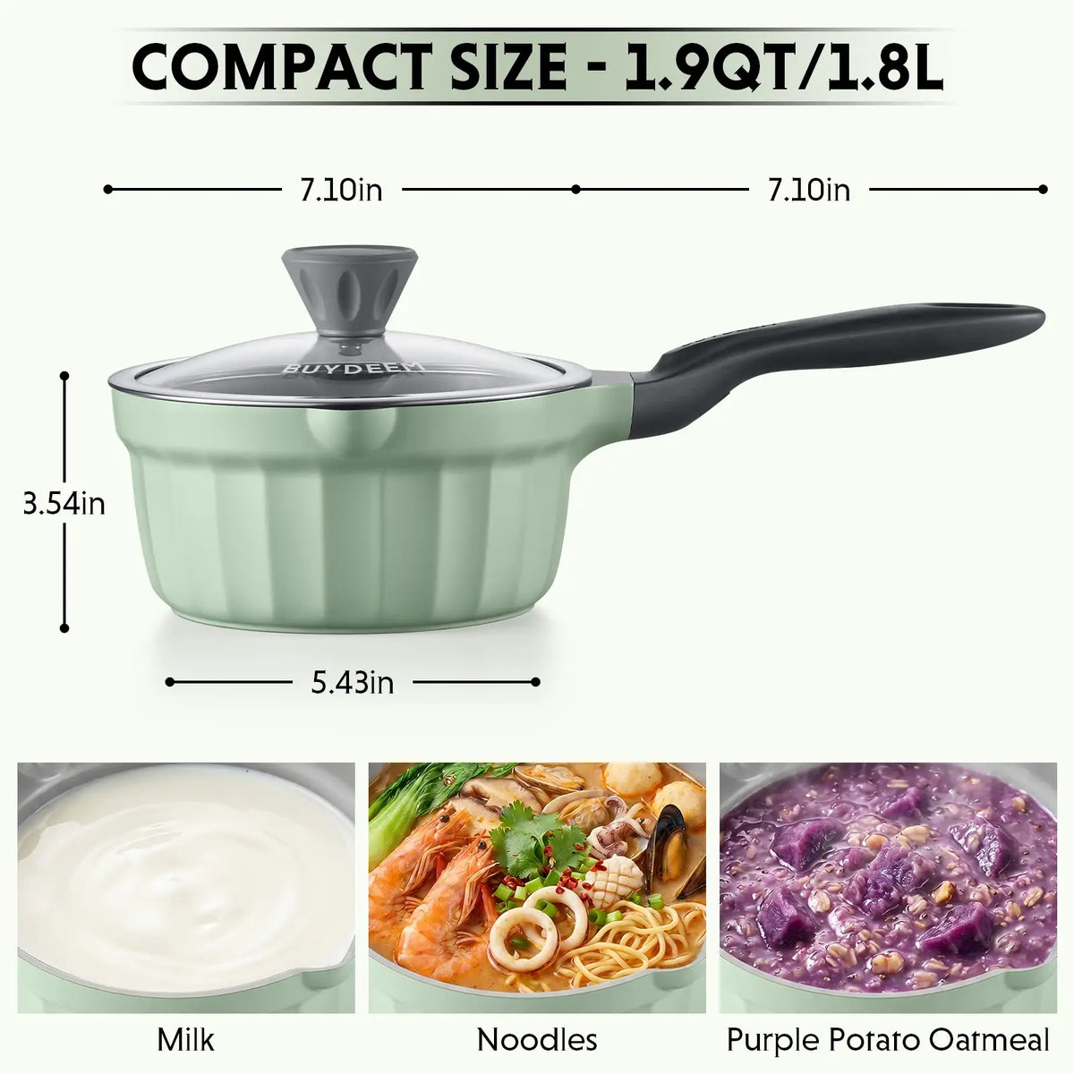Ceramic Nonstick Saucepan, 1.9QT