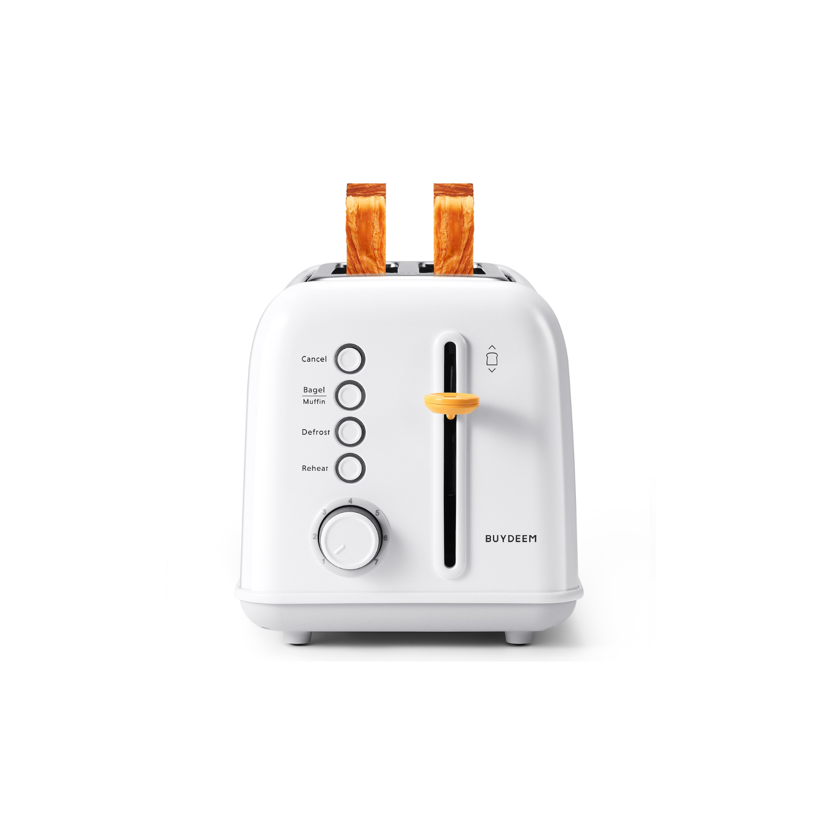 BUYDEEM DT620 Retro 2-Slice Toaster with Extra Wide Slots, 7