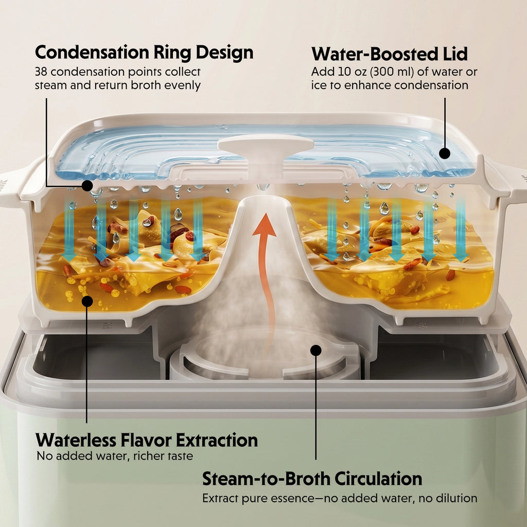 Waterless Ceramic Steam Pot, 3QT