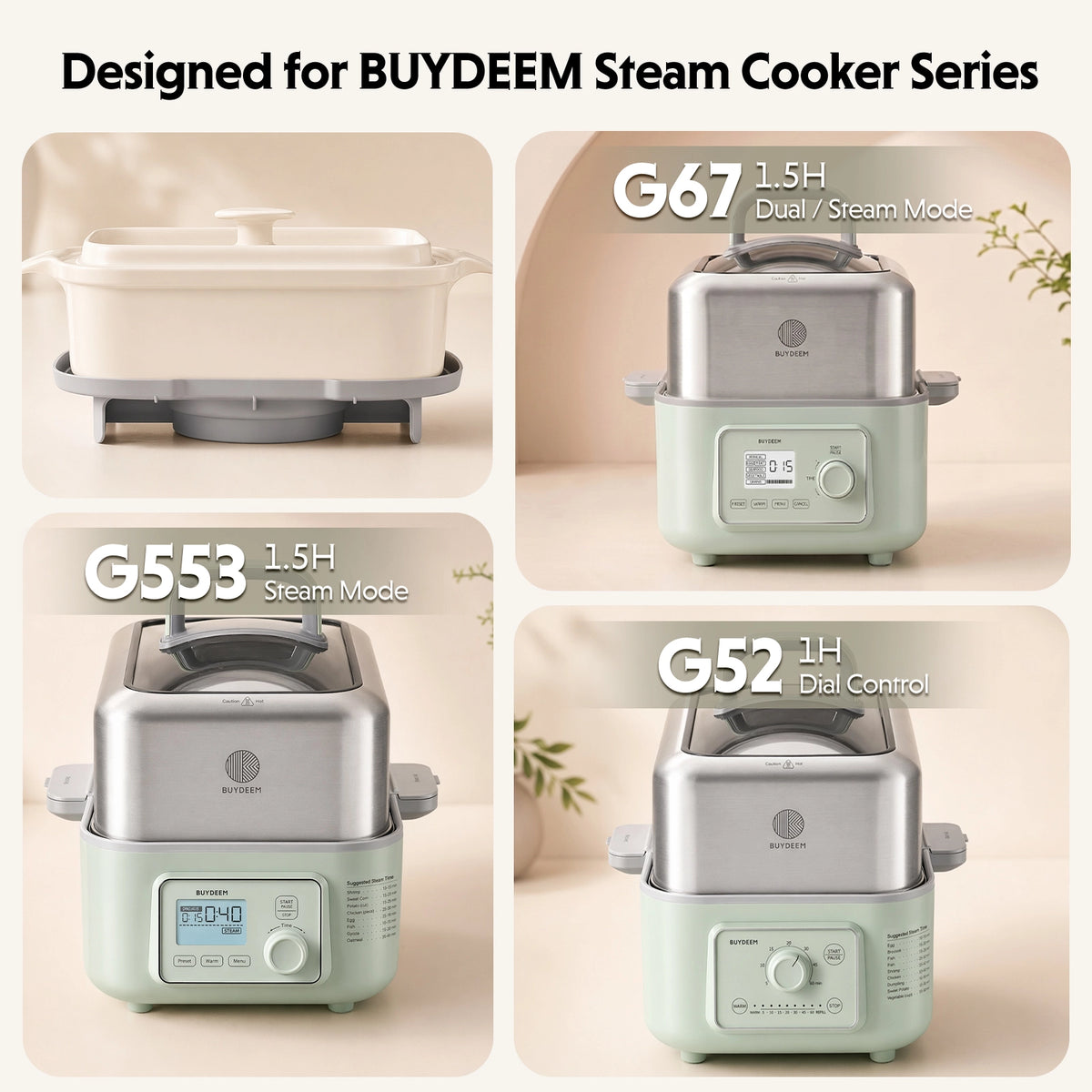 Waterless Ceramic Steam Pot, 3QT