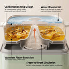 G52 Two-Tier Electric Food Steamer with Waterless Ceramic Steam Pot - Bundle Offer