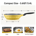 Ceramic Nonstick Frying Pan, 3.6QT