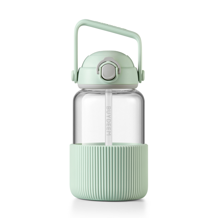 Pop-up Straw Glass Bottle