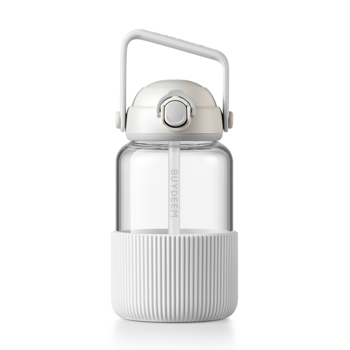 Pop-up Straw Glass Bottle