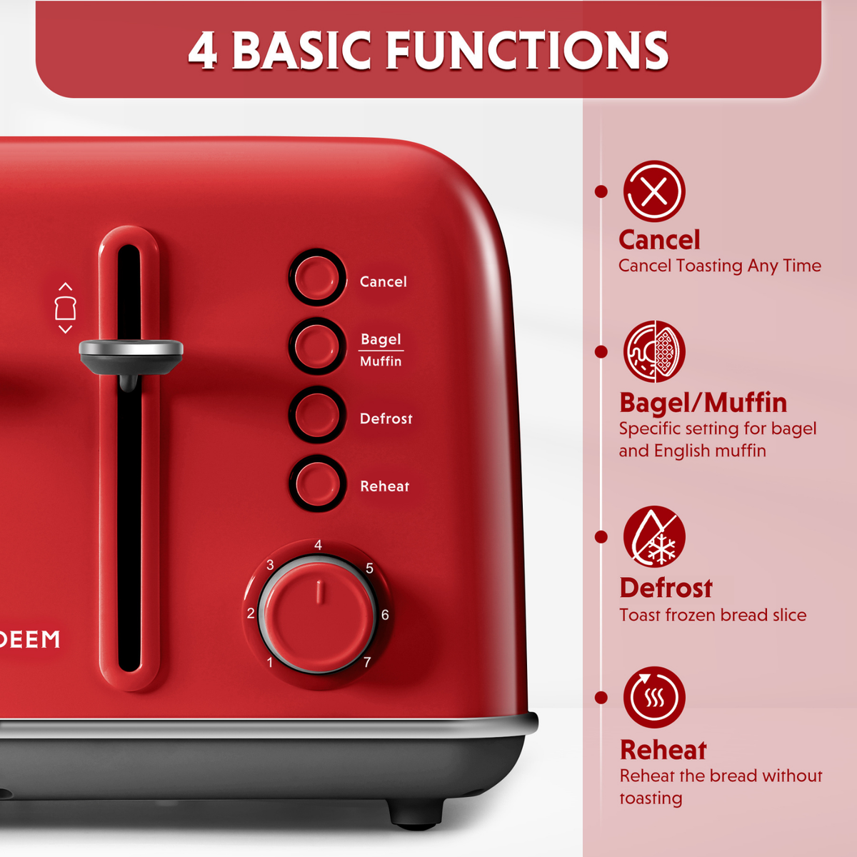 DT640 Retro 4-Slice Toaster