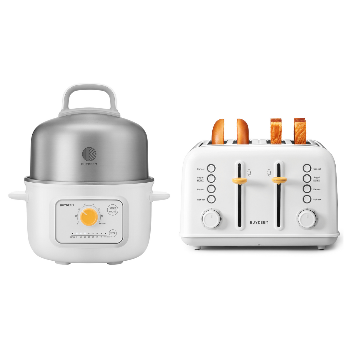 G32 Mini Electric Food Steamer with 4-Slice Toaster - Bundle Offer