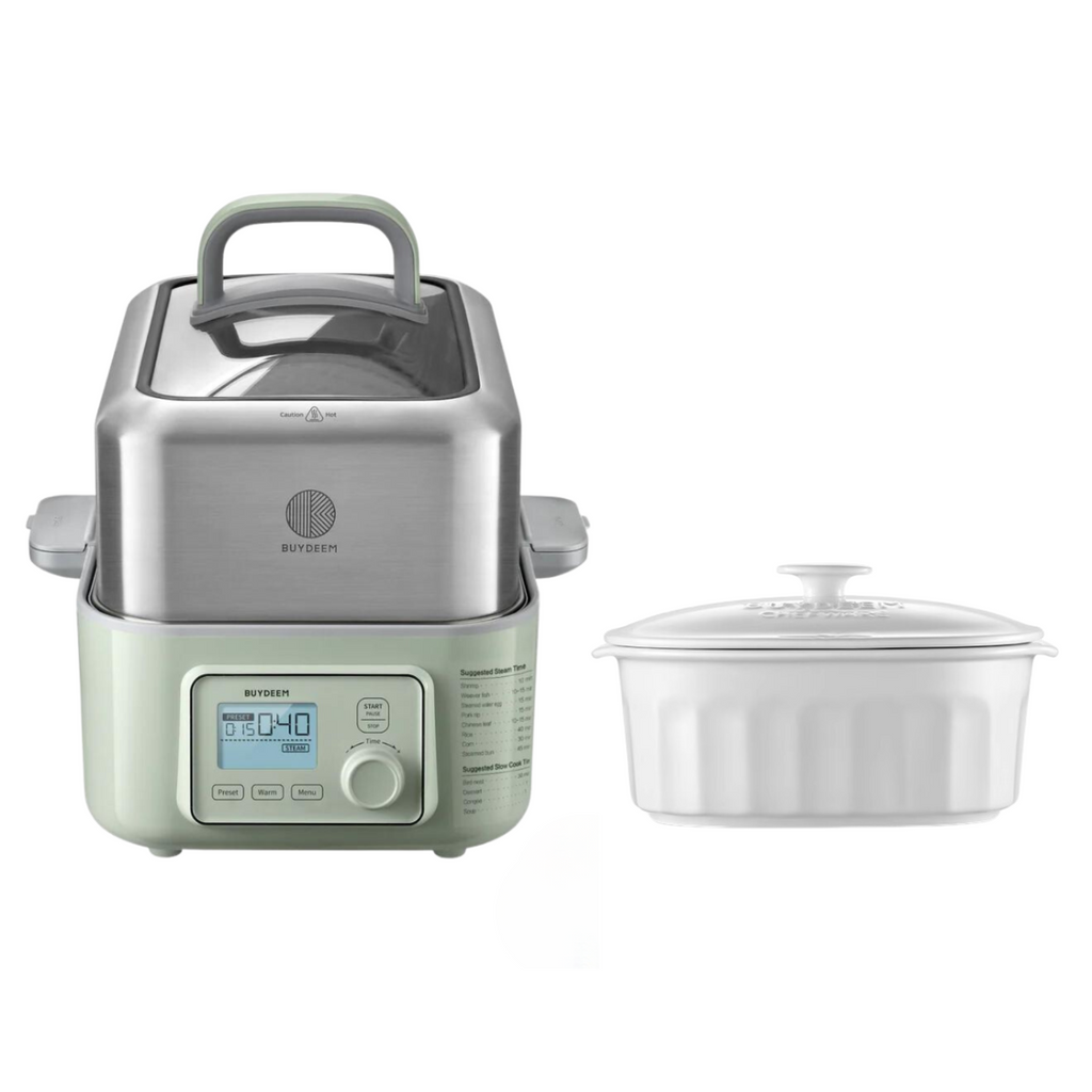G553 Electric Food Steamer with Ceramic Cocotte - Bundle Offer
