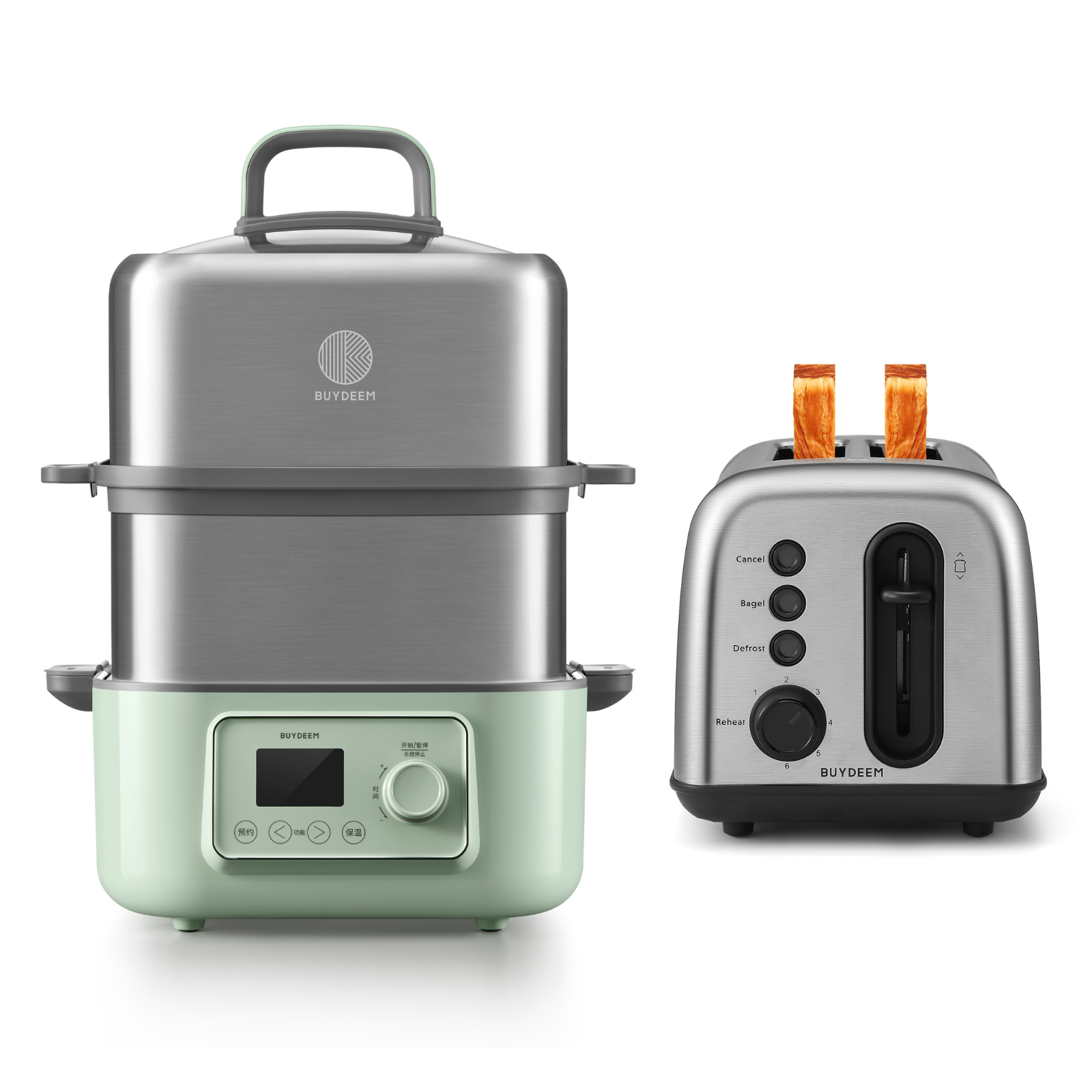 G67 Electric Food Steamer with DT420 Retro 2-Slice Toaster - Bundle Offer