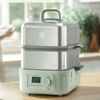 G67 Two-Tier Electric Food Steamer with Waterless Ceramic Steam Pot - Bundle Offer