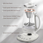 (OPEN BOX) K156 Multi-function Tea and Coffee Maker 1.5L, Oat White
