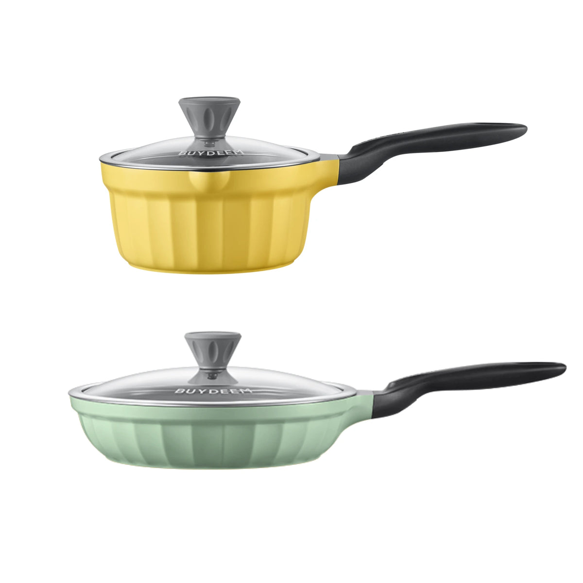 Ceramic Nonstick 2.5QT Frying Pan & Saucepan - Bundle Offer