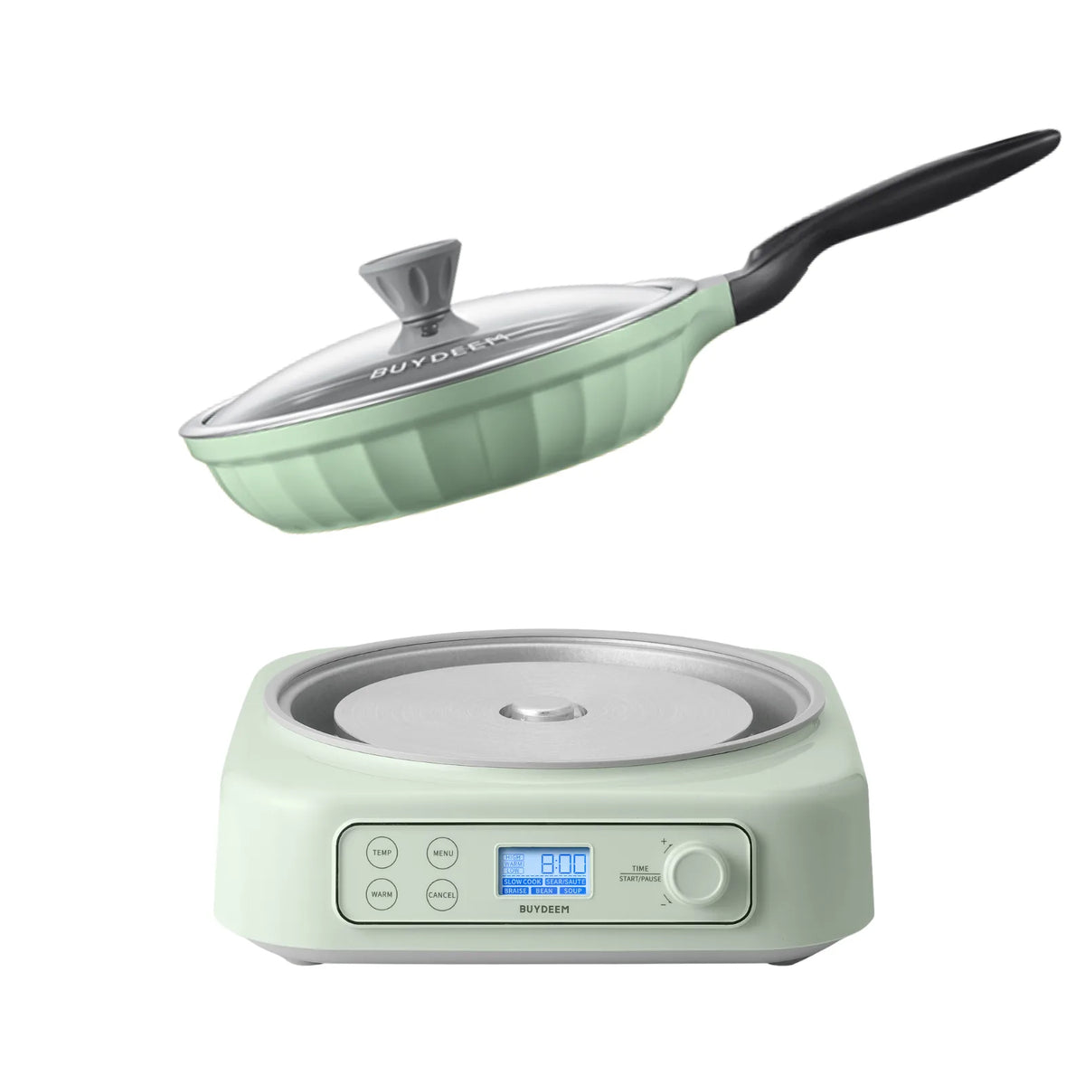 Slow Cooker with Ceramic Nonstick 2.5QT Frying Pan - Bundle Offer