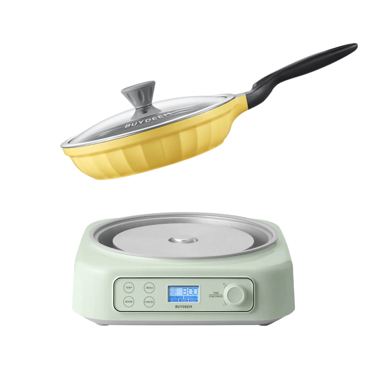Slow Cooker with Ceramic Nonstick 2.5QT Frying Pan - Bundle Offer