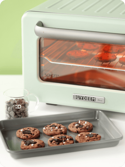 BUYDEEM T103 Multifunction Toaster Oven, No Pre-Heat Needed, 12QT 7-in-1  Mini Smart Digital Toaster Oven with Grill Rack and Baking Tray, 1600W