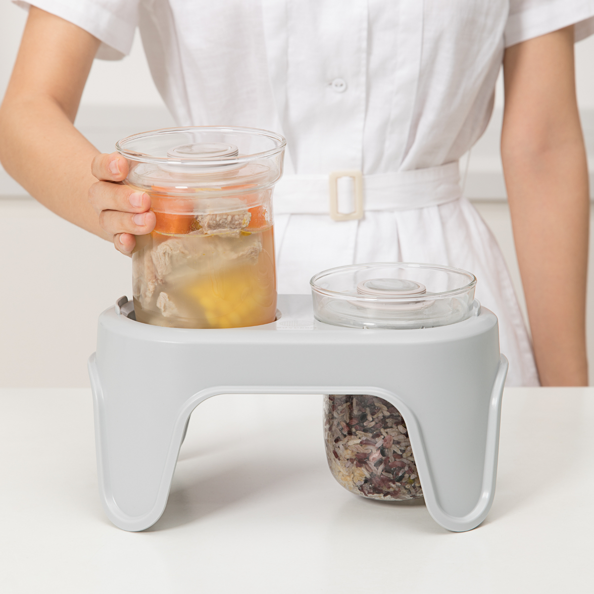 G563 Electric Food Steamer 5.3QT (Stew Pots Included)