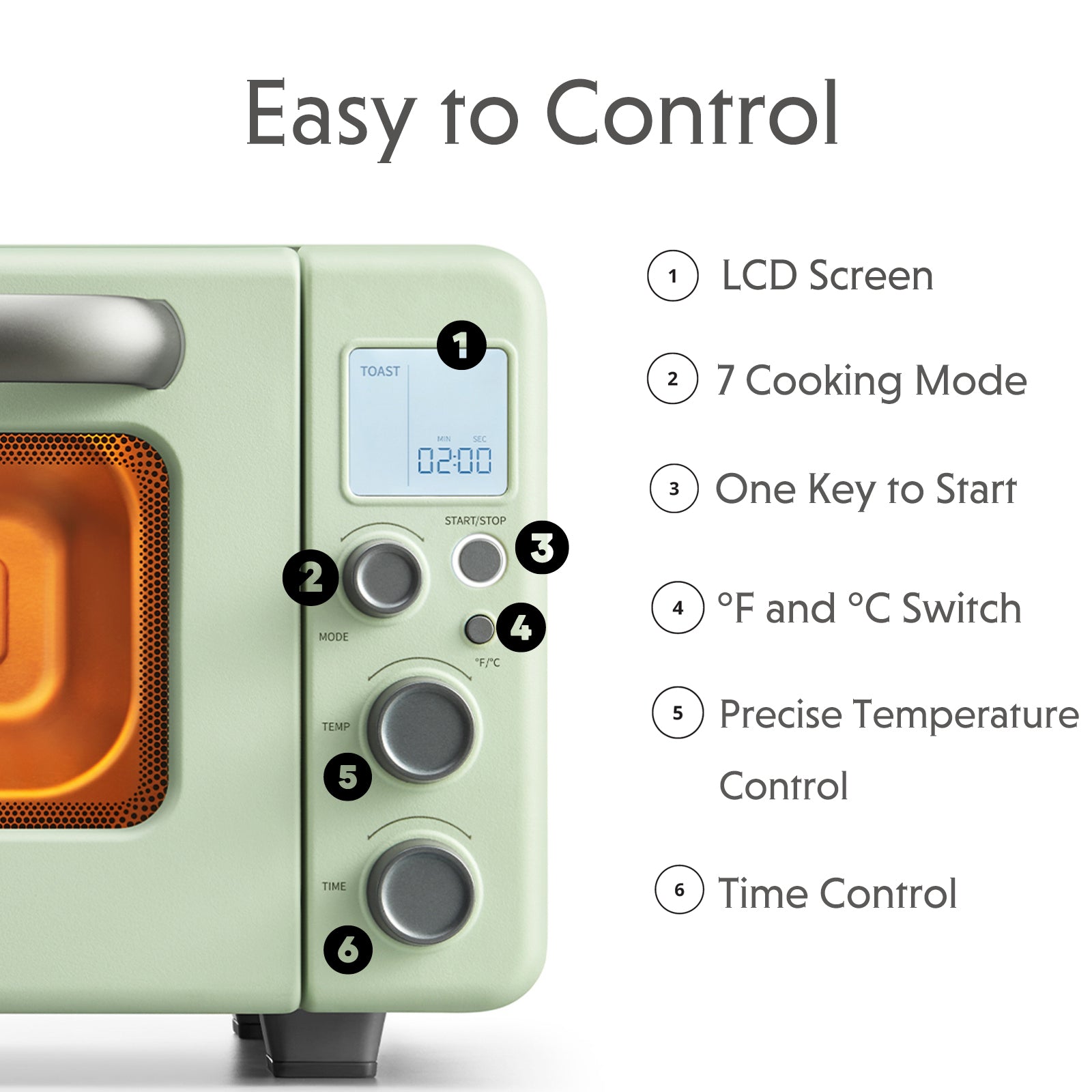  BUYDEEM T103 Multifunction Toaster Oven, No Pre-Heat