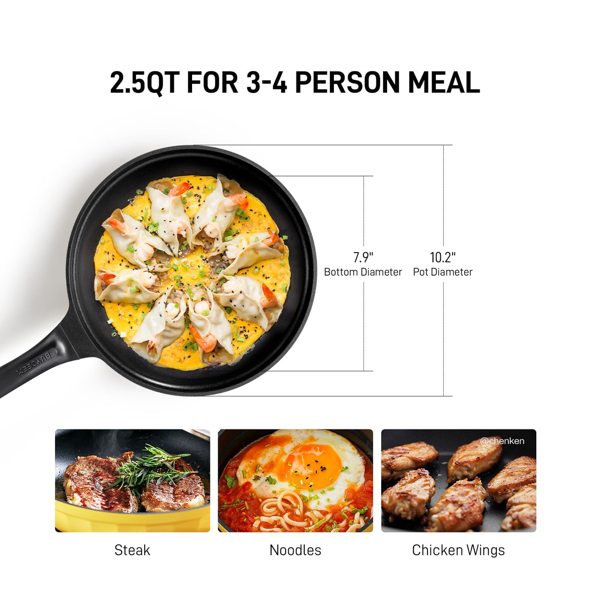 Slow Cooker with Cast Aluminum Nonstick Frying Pan - Bundle Offer
