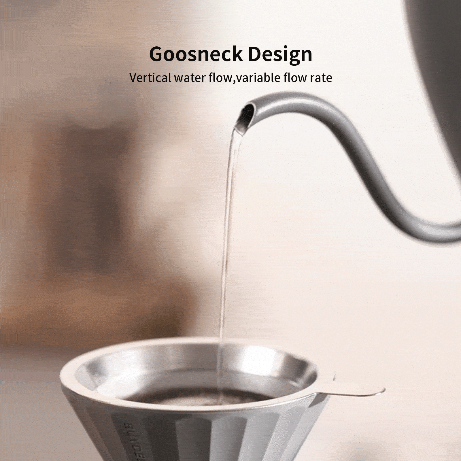 BUYDEEM Gooseneck Electric Pour-Over Kettle, Stainless Steel Coffee Tea  Kettle with Variable Temperature Control, Ink Grey