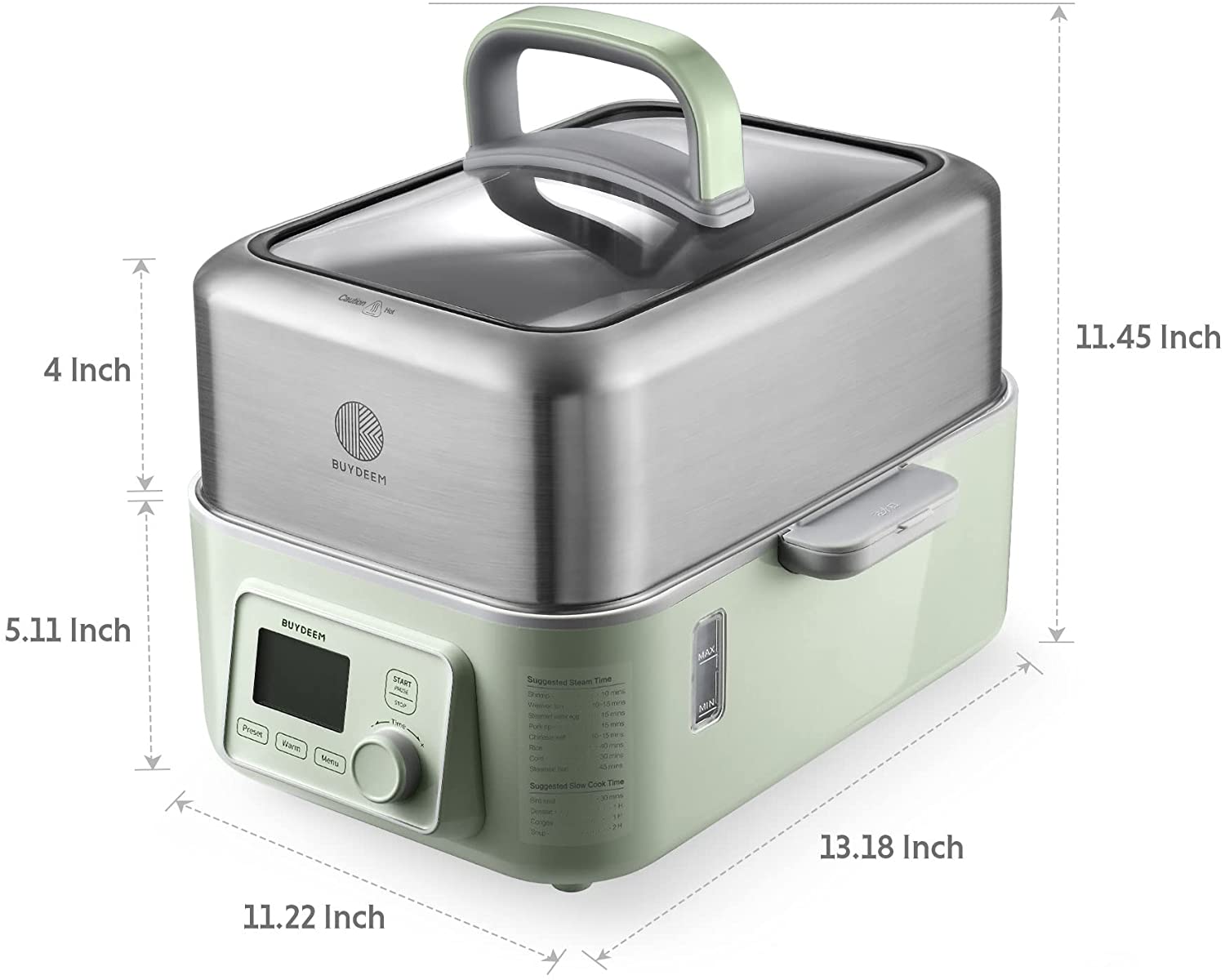 Electric Food Steamer 5QT (Stew Pots Included)