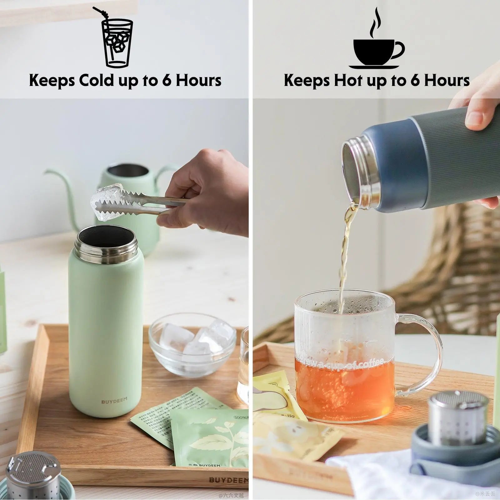 Tea Infuser Vacuum Flask 300ml Insulated Thermos Bottle Travel Coffee Mug