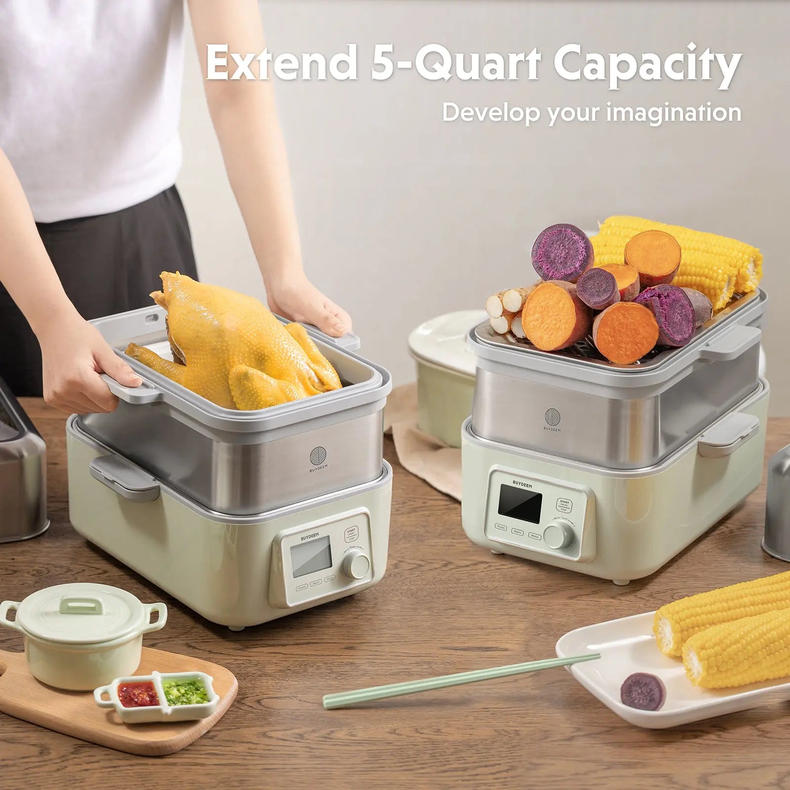 Single/Double Layer Multifunction Electric Cooking Machine 1.7L